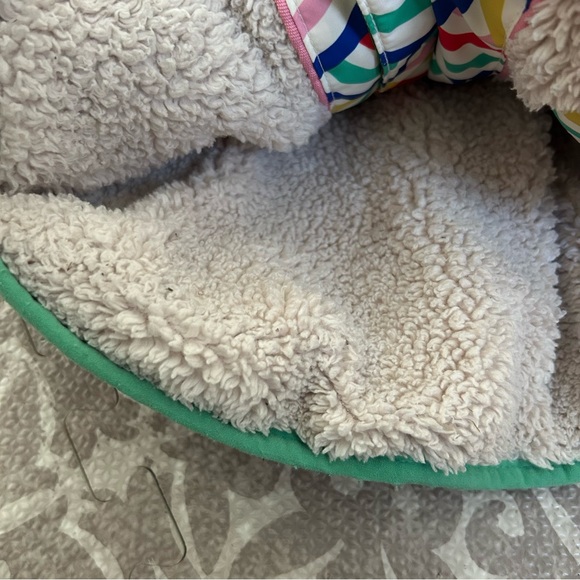 Mini Boden fleece lined rainbow jacket with hood size 2/3 - Picture 2 of 6